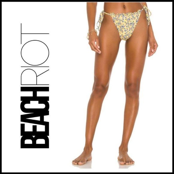NWOT BEACH RIOT Cara Bikini Bottom in Yellow, L - Picture 2 of 7